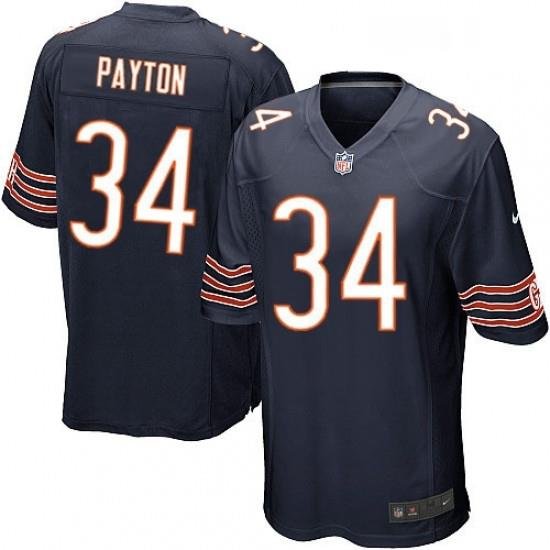 Mens Nike Chicago Bears 34 Walter Payton Game Navy Blue Team Color NFL Jersey