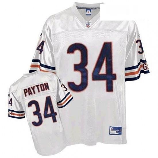 Youth Reebok Chicago Bears 34 Walter Payton White Replica Throwback NFL Jersey