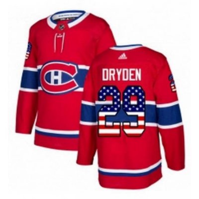 Mens Adidas Montreal Canadiens 29 Ken Dryden Authentic Red USA Flag Fashion NHL Jersey