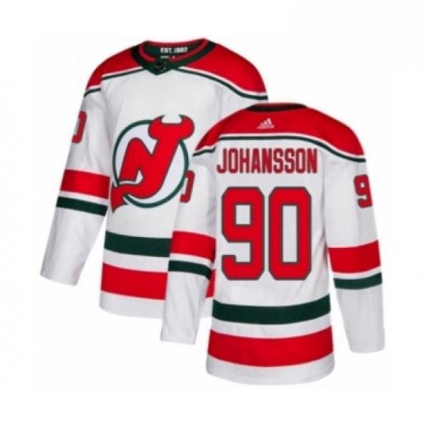 Mens Adidas New Jersey Devils 90 Marcus Johansson Authentic White Alternate NHL Jersey