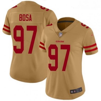 49ers #97 Nick Bosa Gold Women Stitched Football Limited Inverted Legend Jersey