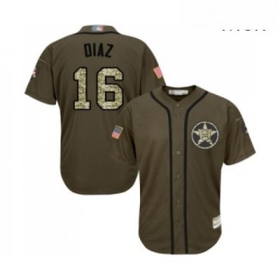 Mens Houston Astros 16 Aledmys Diaz Authentic Green Salute to Service Baseball Jersey