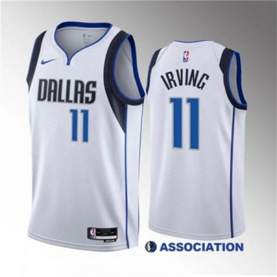 Men Dallas Mavericks 11 Kyrie Irving White Association Edition Stitched Basketball Jersey