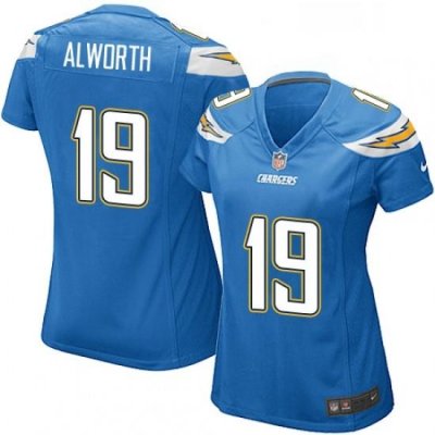 Womens Nike Los Angeles Chargers 19 Lance Alworth Game Electric Blue Alternate NFL Jersey