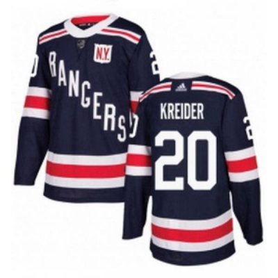 Mens Adidas New York Rangers 20 Chris Kreider Authentic Navy Blue 2018 Winter Classic NHL Jersey