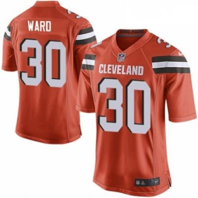 Mens Nike Cleveland BroWns 30 Denzel Ward Game Orange Alternate NFL Jersey