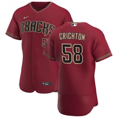 Men Arizona Diamondbacks 58 Stefan Crichton Men Nike Crimson Flex Base Alternate Team MLB Jersey