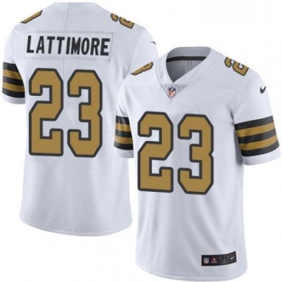 Mens Nike NeW Orleans Saints 23 Marshon Lattimore Limited White Rush Vapor Untouchable NFL Jersey