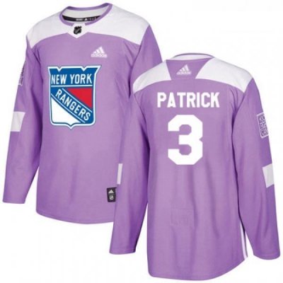 Youth Adidas New York Rangers 3 James Patrick Authentic Purple Fights Cancer Practice NHL Jersey