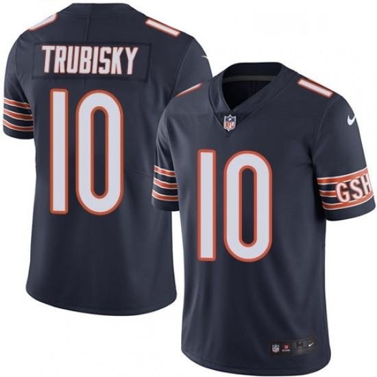 Youth Nike Chicago Bears 10 Mitchell Trubisky Navy Blue Team Color Vapor Untouchable Limited Player NFL Jersey