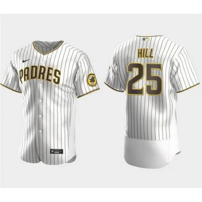 Men San Diego Padres 25 Tim Hill White Flex Base Stitched Baseball Jersey