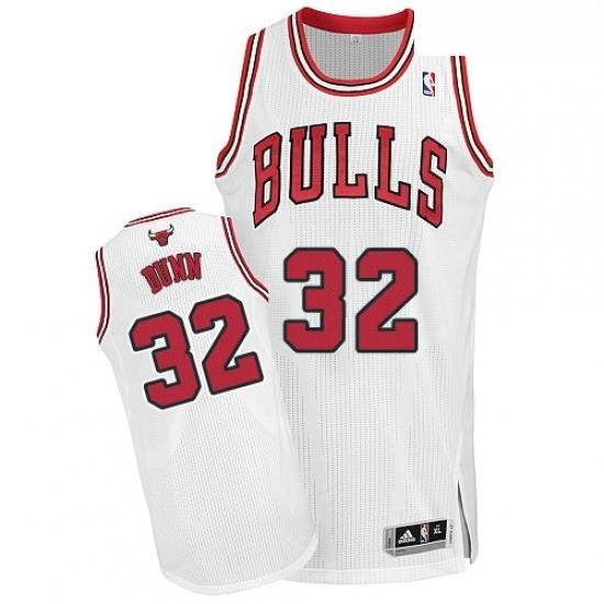 Womens Adidas Chicago Bulls 32 Kris Dunn Authentic White Home NBA Jersey