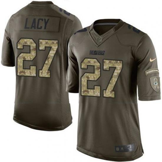 Nike Packers #27 Eddie Lacy Green Youth Stitched NFL Limited Salute to Service Jersey