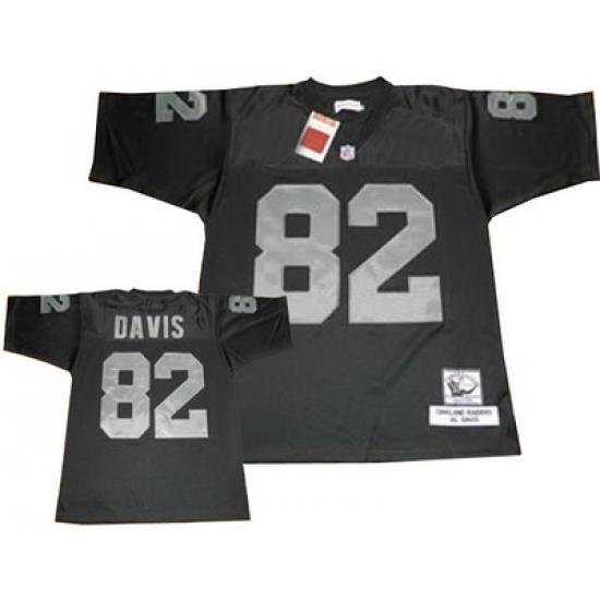 Oakland Raiders 82 Al Davis black throwback jerseys