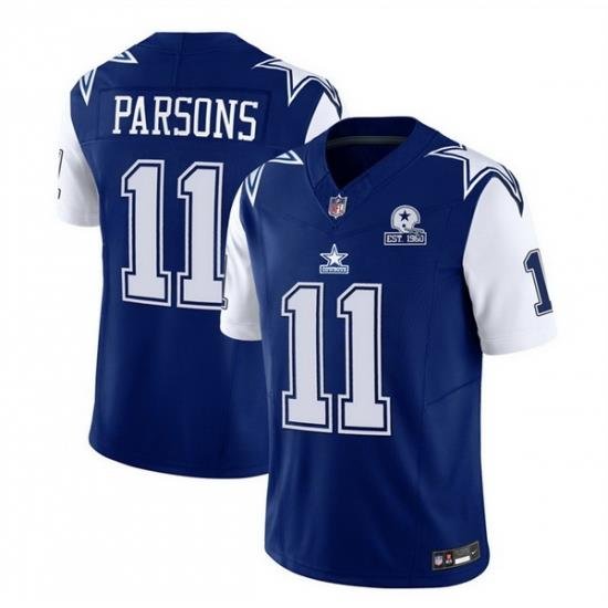 Men Dallas Cowboys 11 Micah Parsons 2023 F U S E  Navy With Established In 1960 Patch Stitched Football Jersey