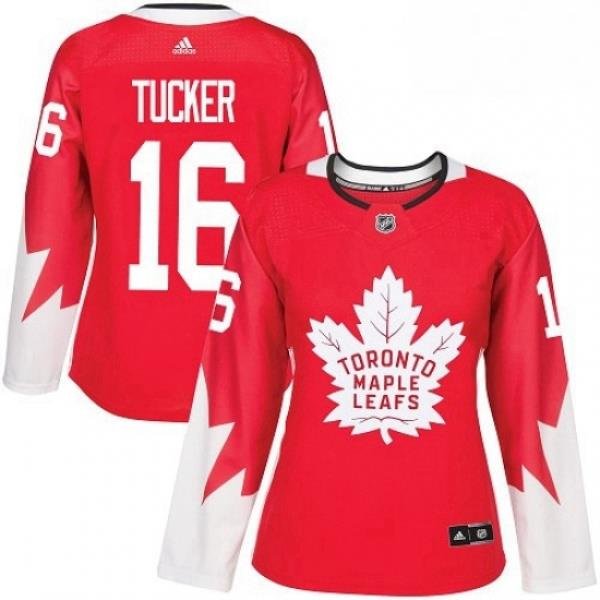 Womens Adidas Toronto Maple Leafs 16 Darcy Tucker Authentic Red Alternate NHL Jersey