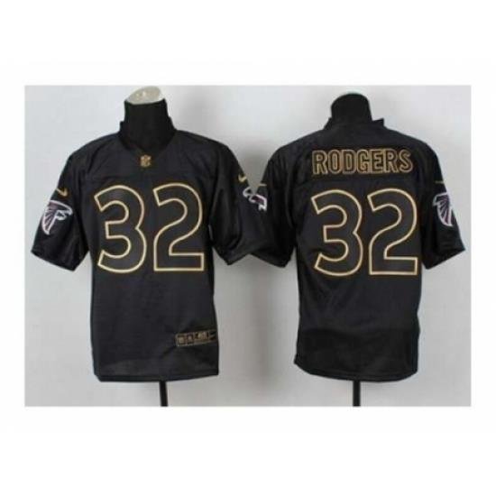 Nike Atlanta Falcons 32 Jacquizz Rodgers Black Elite 2014 PRO Gold Lettering Fashion NFL Jersey