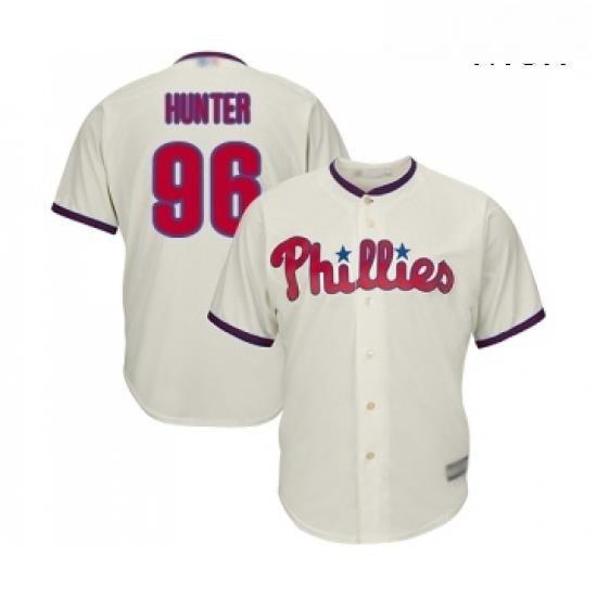 Mens Philadelphia Phillies 96 Tommy Hunter Replica Cream Alternate Cool Base Baseball Jersey