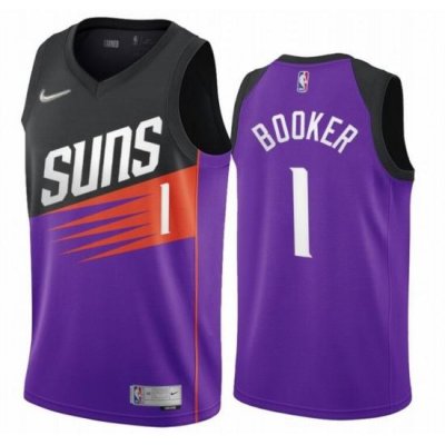 Men Phoenix Suns Devin Booker Nike Black Purple Swingman Jersey