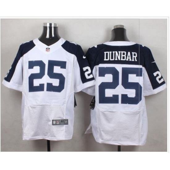 Nike Dallas Cowboys #25 Lance Dunbar White Thanksgiving Throwback Men 27s Stitched NFL Elite Jersey