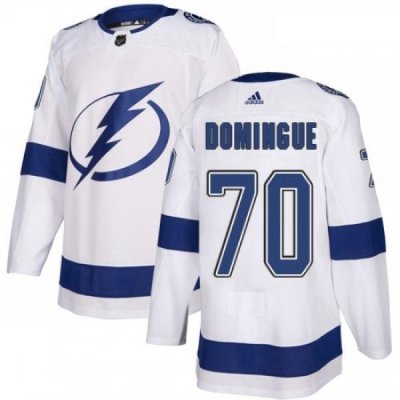 Youth Adidas Tampa Bay Lightning 70 Louis Domingue Authentic White Away NHL Jersey