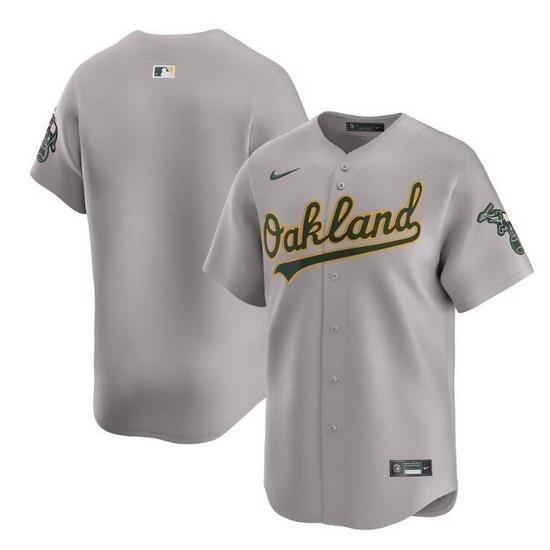 Men Oakland Athletics Blank Grey Away Limited Stitched Jersey