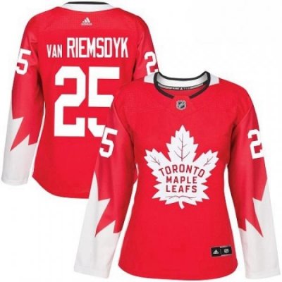 Womens Adidas Toronto Maple Leafs 25 James Van Riemsdyk Authentic Red Alternate NHL Jersey