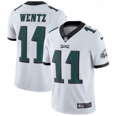 Youth Nike Philadelphia Eagles 11 Carson Wentz White Vapor Untouchable Limited Player NFL Jersey