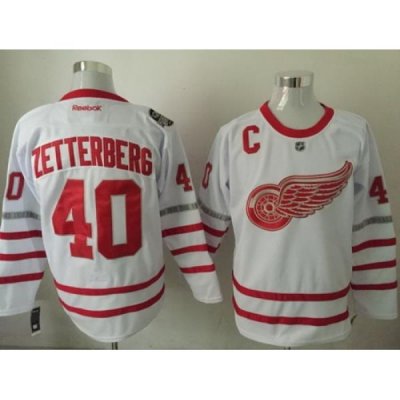 Red Wings 40 Henrik Zetterberg White 2017 Centennial Classic Reebok Jersey