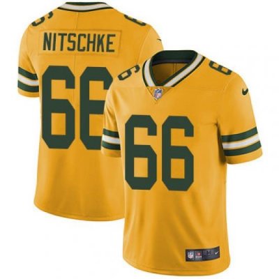 Nike Packers #66 Ray Nitschke Yellow Mens Stitched NFL Limited Rush Jersey