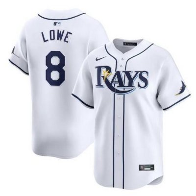 Men Tampa Bay Rays 8 Brandon LoWe White Home Limited Stitched Baseball Jersey