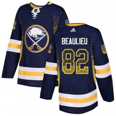 Mens Adidas Buffalo Sabres 82 Nathan Beaulieu Authentic Navy Blue Drift Fashion NHL Jersey