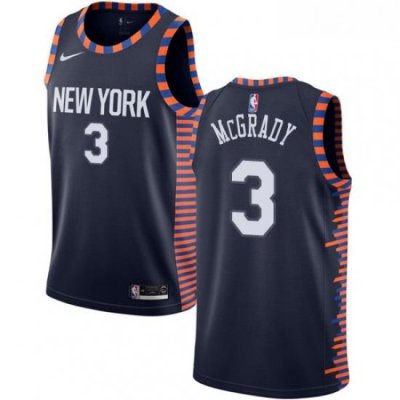 Womens Nike New York Knicks 3 Tracy McGrady Swingman Navy Blue NBA Jersey 2018 19 City Edition