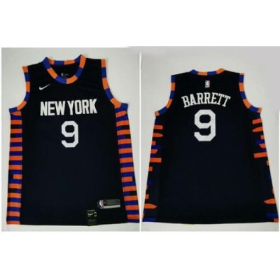 Knicks 9 R J  Barrett Navy City Edition Nike Swingman Jersey