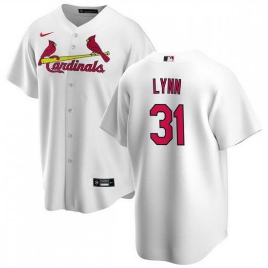 Men St  Louis Cardinals 31 Lance Lynn White Cool Base Stitched Baseball Jersey