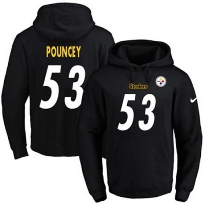 NFL Mens Nike Pittsburgh Steelers 53 Maurkice Pouncey Black Name Number Pullover Hoodie