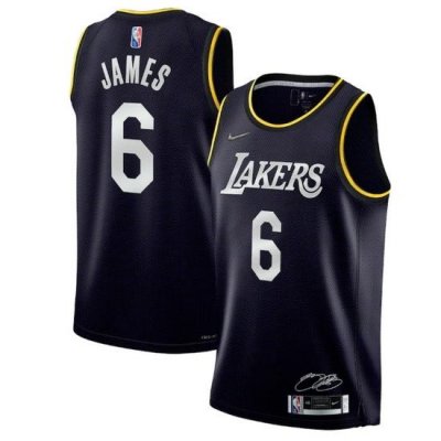 Men Los Angeles Lakers 2022 Black 75th Anniversary Select Series MVP Swingman Jersey