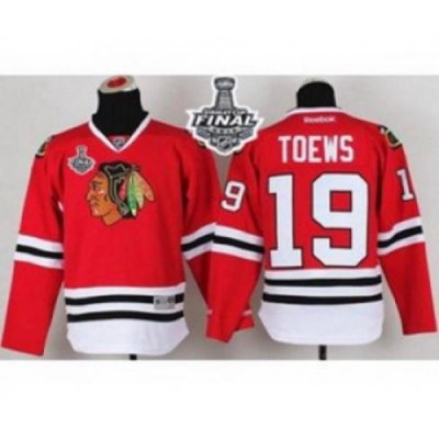 youth nhl jerseys chicago blackhawks #19 toews red[2015 stanley cup]