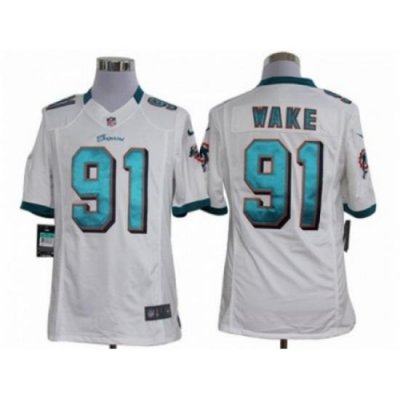 Nike Miami Dolphins 91 Cameron Wake White Limited NFL Jersey