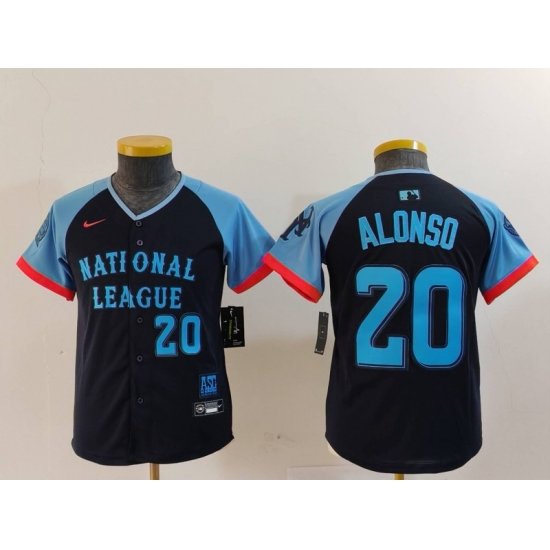 Youth National League 20 Pete Alonso Navy 2024 All Star Limited Stitched Baseball Jersey 6