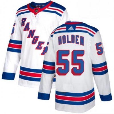 Womens Adidas New York Rangers 55 Nick Holden Authentic White Away NHL Jersey