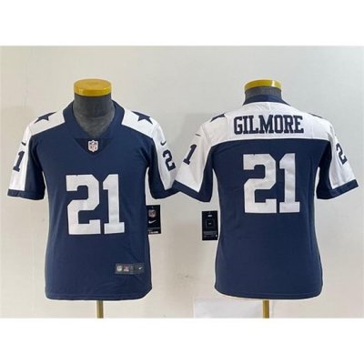 Women Dallas Cowboys 21 Stephon Gilmore Navy Thanksgiving Limited Stitched Football Jersey 28Run Small uFF09