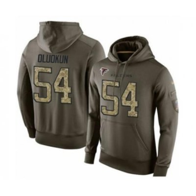 Football Mens Atlanta Falcons 54 Foye Oluokun Green Salute To Service Pullover Hoodie