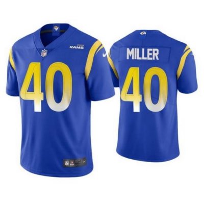 Men Los Angeles Rams 40 Von Miller 2021 Royal Vapor Untouchable Limited Stitched Football Jersey