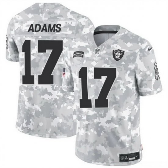 Men Las Vegas Raiders 17 Davante Adams 2024 F U S E Arctic Camo Salute To Service Limited Stitched Football Jersey