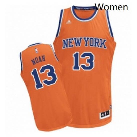 Womens Adidas New York Knicks 13 Joakim Noah Swingman Orange Alternate NBA Jersey