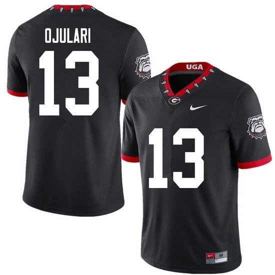 2020 Men #13 Azeez Ojulari Georgia Bulldogs Mascot 100th Anniversary College Football Jerseys Sale-B