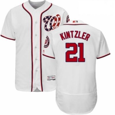 Mens Majestic Washington Nationals 21 Brandon Kintzler White Home Flex Base Authentic Collection MLB Jersey