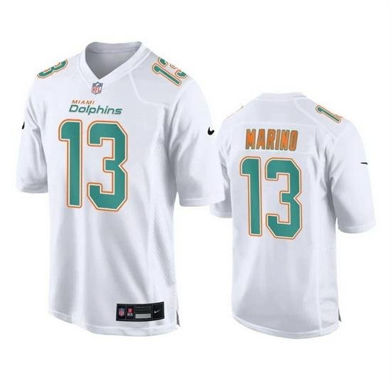 Men Miami Dolphins 13 Dan Marino White Fashion Vapor Untouchable Stitched Football Jersey