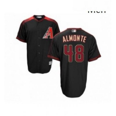 Mens Arizona Diamondbacks 48 Abraham Almonte Replica Black Brick Alternate Home Cool Base Baseball Jersey